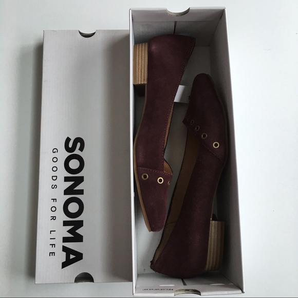 Sonoma Women’s Suede Flats Wine New - Picture 7 of 7